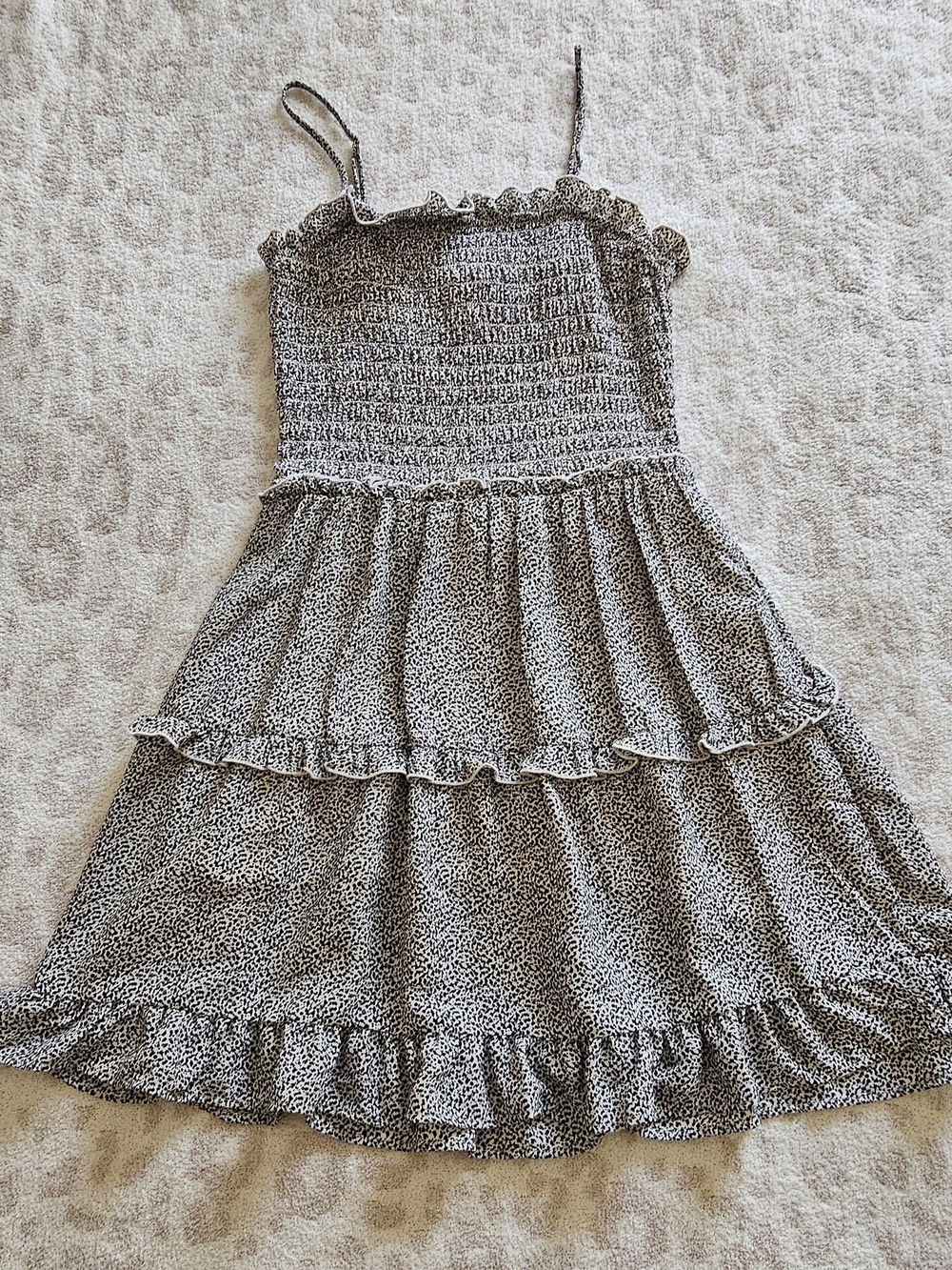Sienna Sky Black and White Smocked Dress